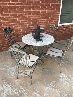 Antique patio table & chairs