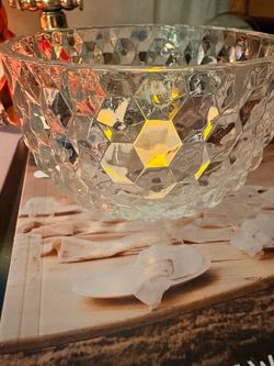 Clear Crystal Cut Glass Bowl