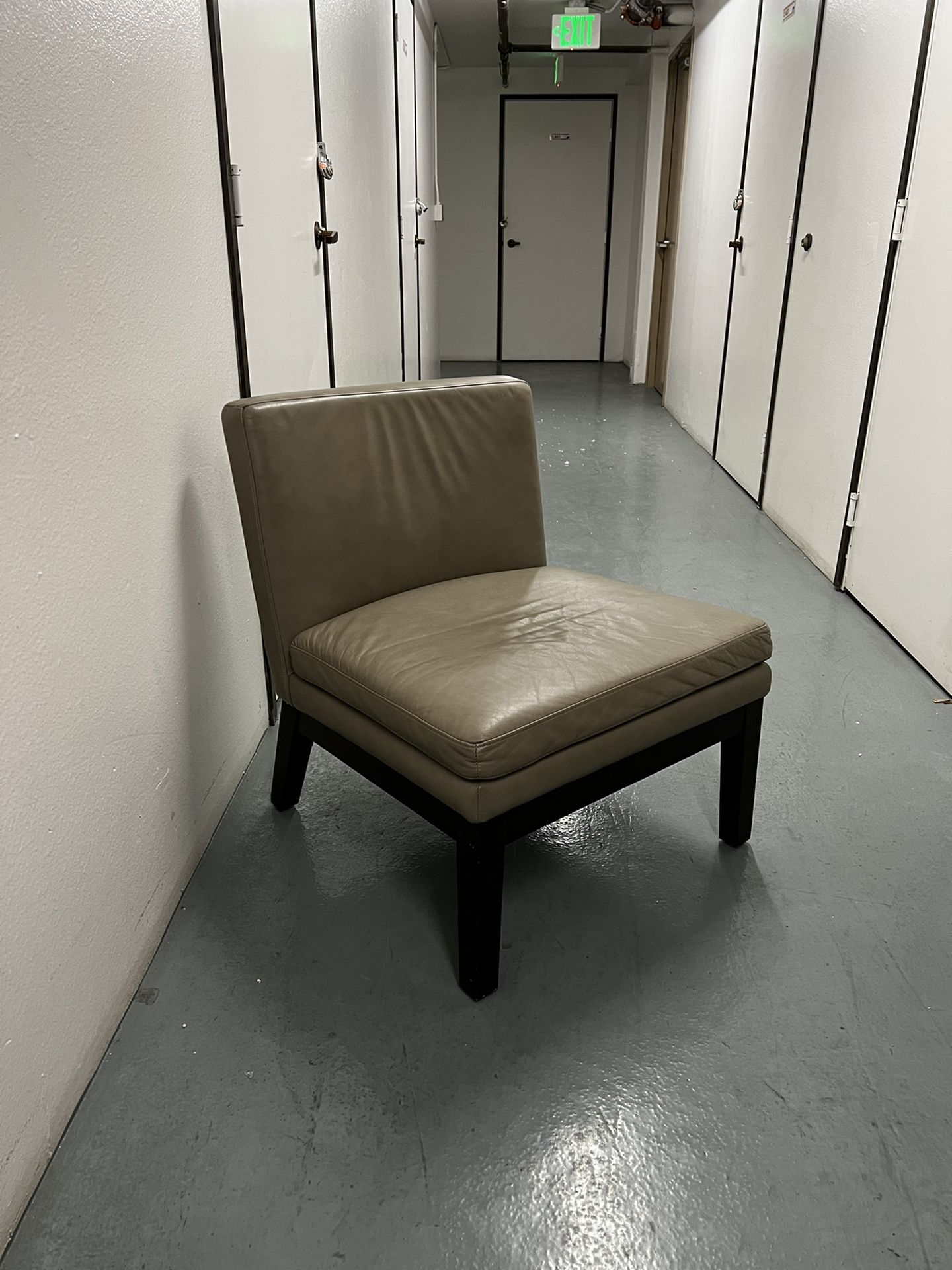 West Elm Leather Chair Gray Elephant Side