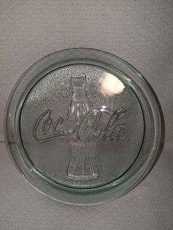 Coca-Cola Green Glass Platter Plate