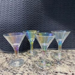 Set of 4 Iridescent Cocktail Glasses $15 used for display only