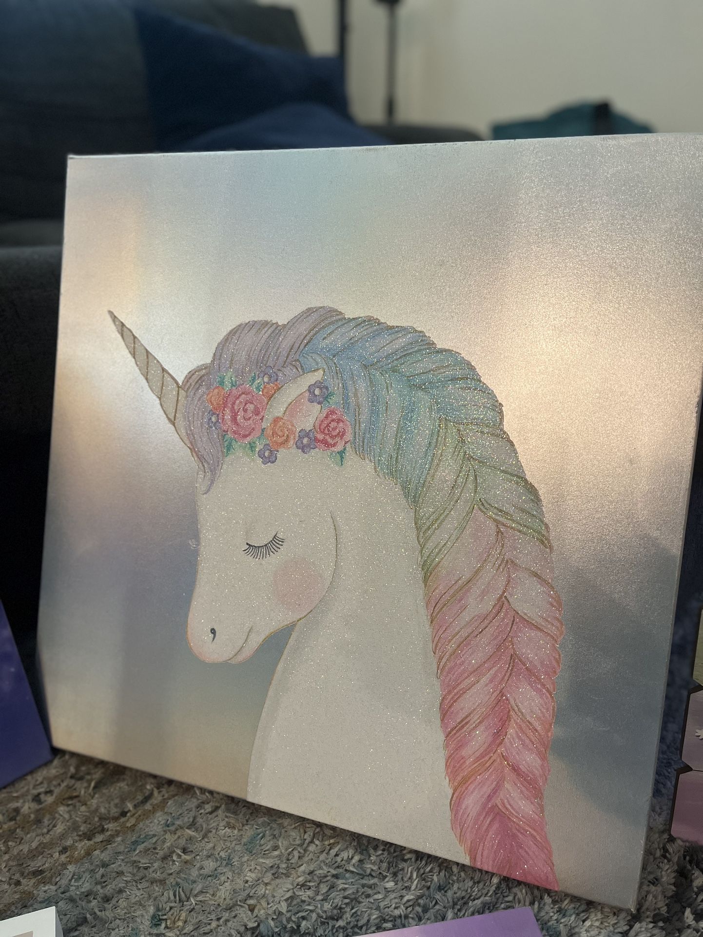 Unicorn girls bedroom art