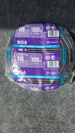 Woods Southwire Rg6 Quad Shield CATV communications Cable  100ft.