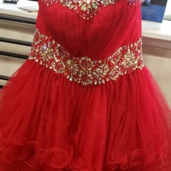 Red Prom/ Homecoming Dress, Size Small, Used Once For Homecoming, Very Good Condition 