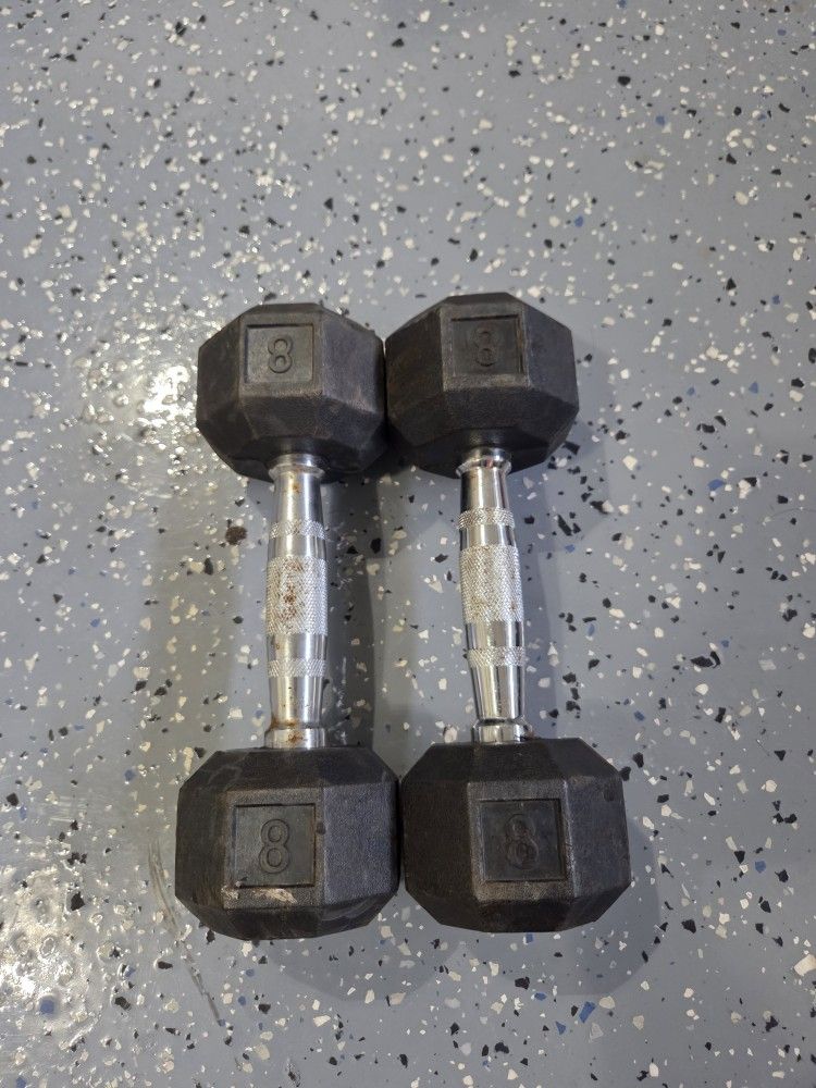 8 Pounds Dumbbells Set Weightlift Workout Weight Exercise 8lbs Rubber Dumbbells
