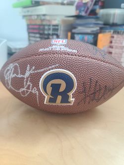 Autograph mini football Rams players hall of farmers