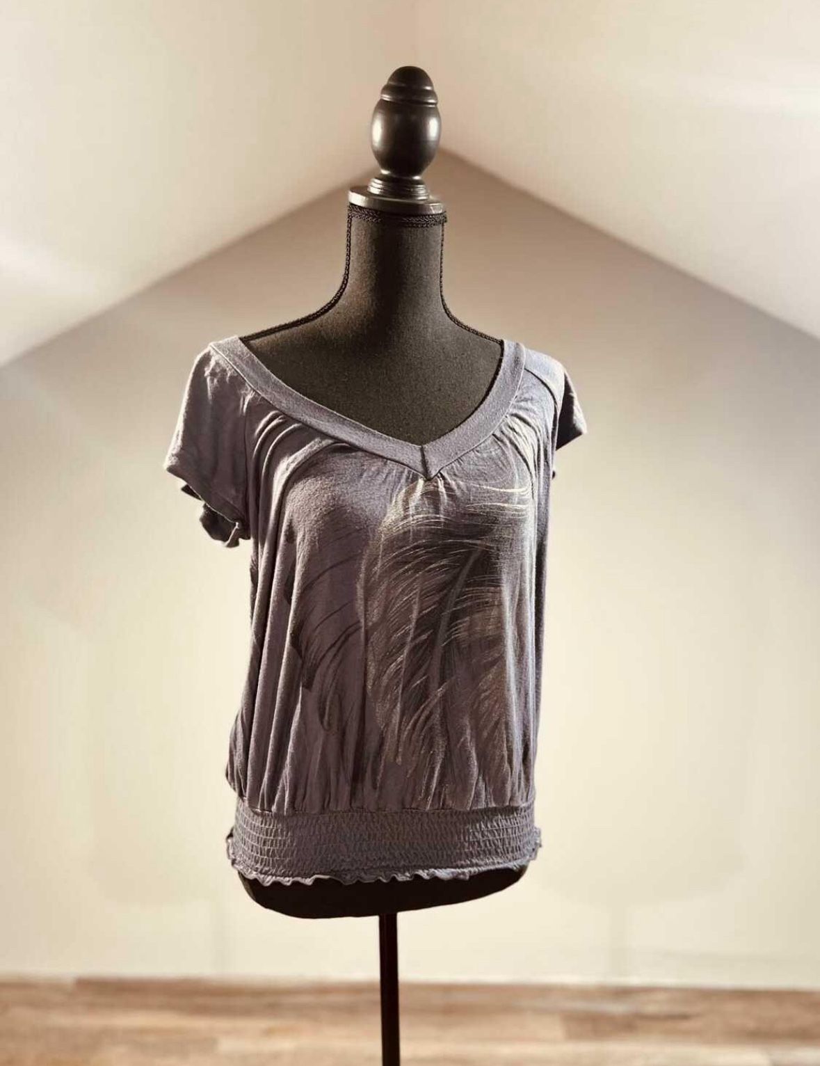 Gray V Neck Shirt Size Small