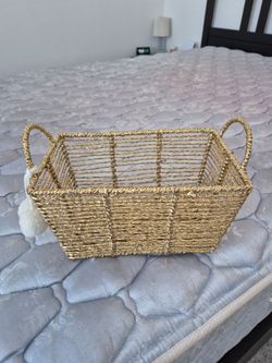 Small Gold Wicker Basket