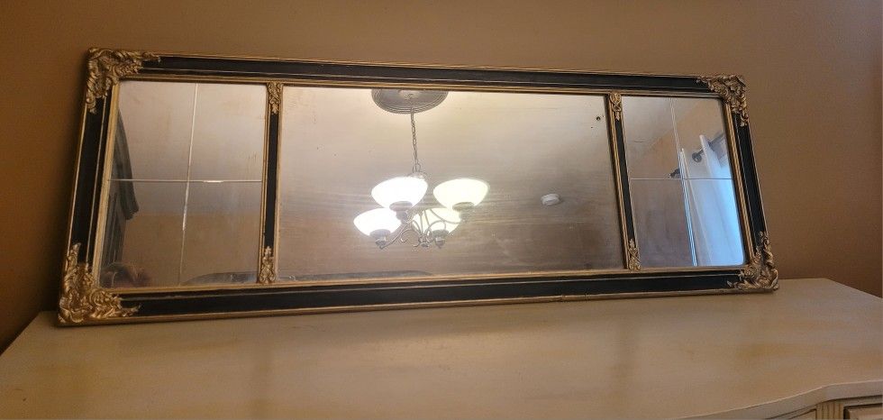 Antique Gold Gilt Buffet Mantle Triple Wall MIRROR 50"