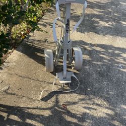 WILSON Golf Club Bag Push Pull Cart Folding Collapsible Golf Cart in White