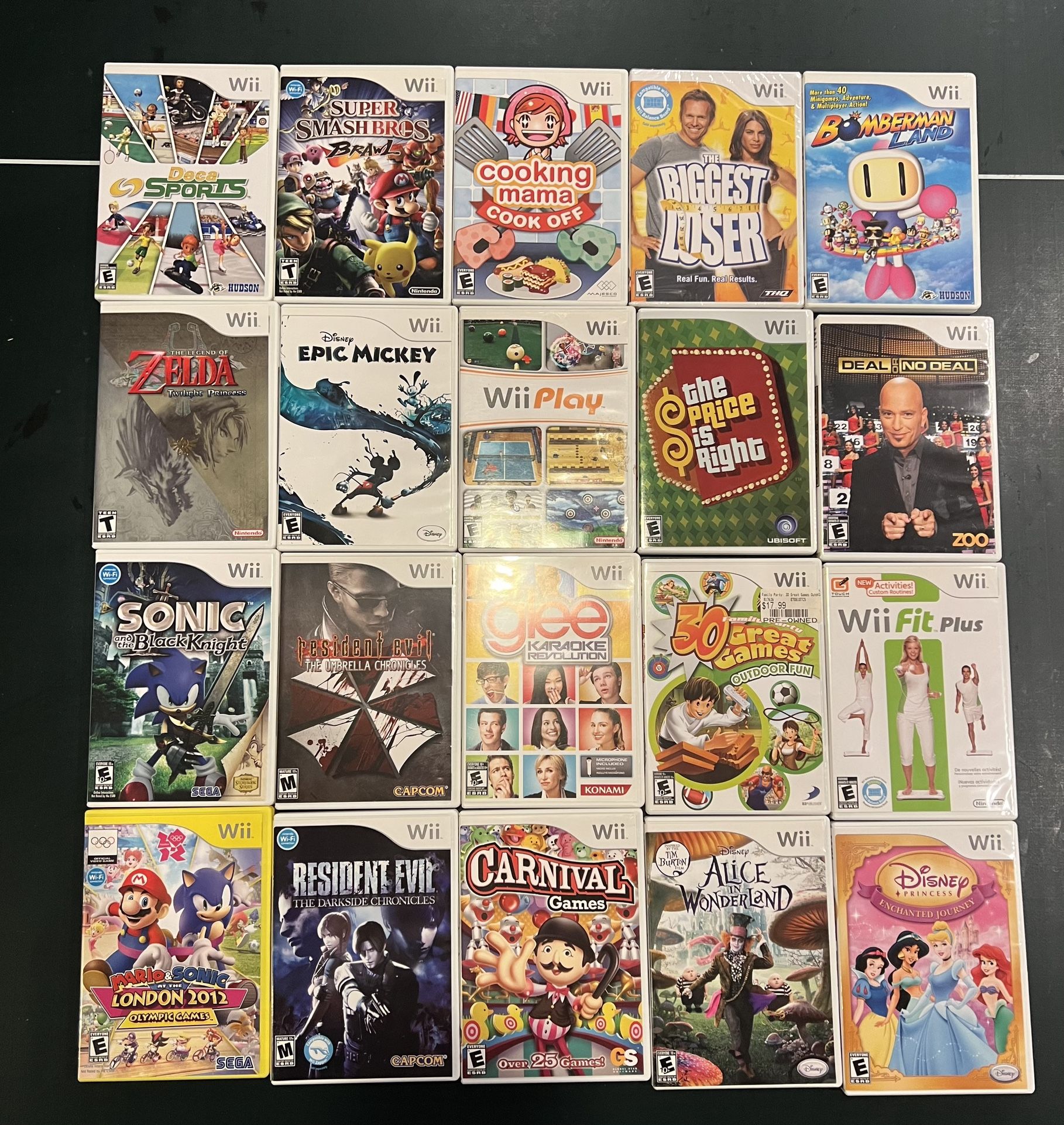 Official Wii Games Super Mario Sonic Zelda Super Smash Bros & More 