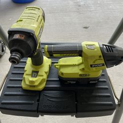 Ryobi Impact Drill, LED Flashlight 
