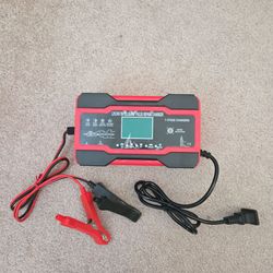 10A Smart Trickle Charger 12V/24V Fully Automatic Battery Maintainer & Desulfator for Car, Truck, Lawn Mower, Boat