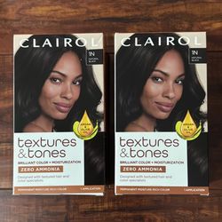 Clairol TEXTURES And TONES Brilliant Color + Moisturization; ZERO AMMONIA: #1N Natural Black (2 For $8)