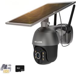 SOLIOM S600 3G/4G LTE Outdoor Solar Powered Cellular Security Camera Wireless,