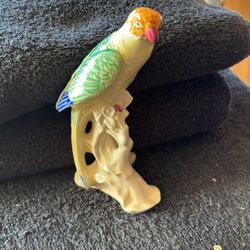 Antique Chinese Hand Painted Parakeet 