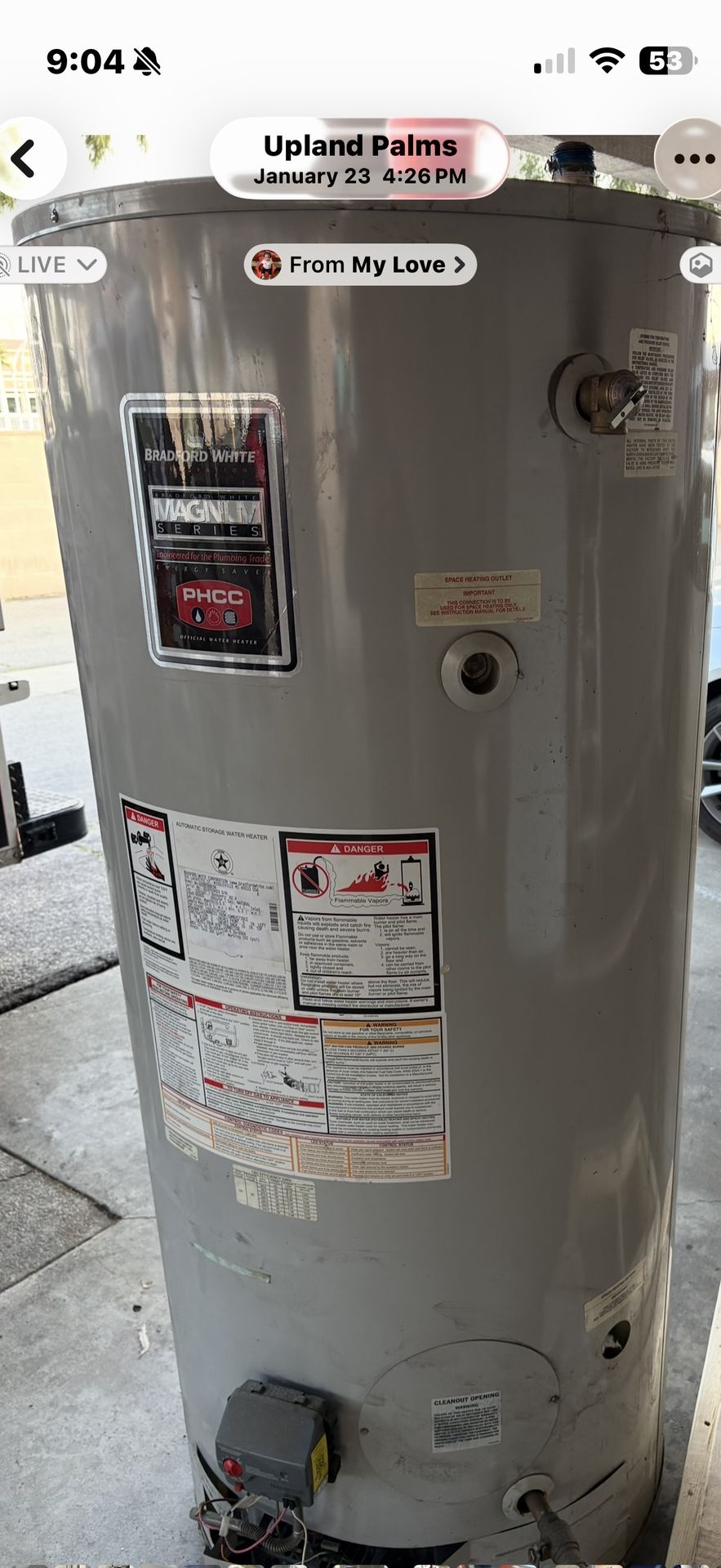 Water heater 100 gallons works good