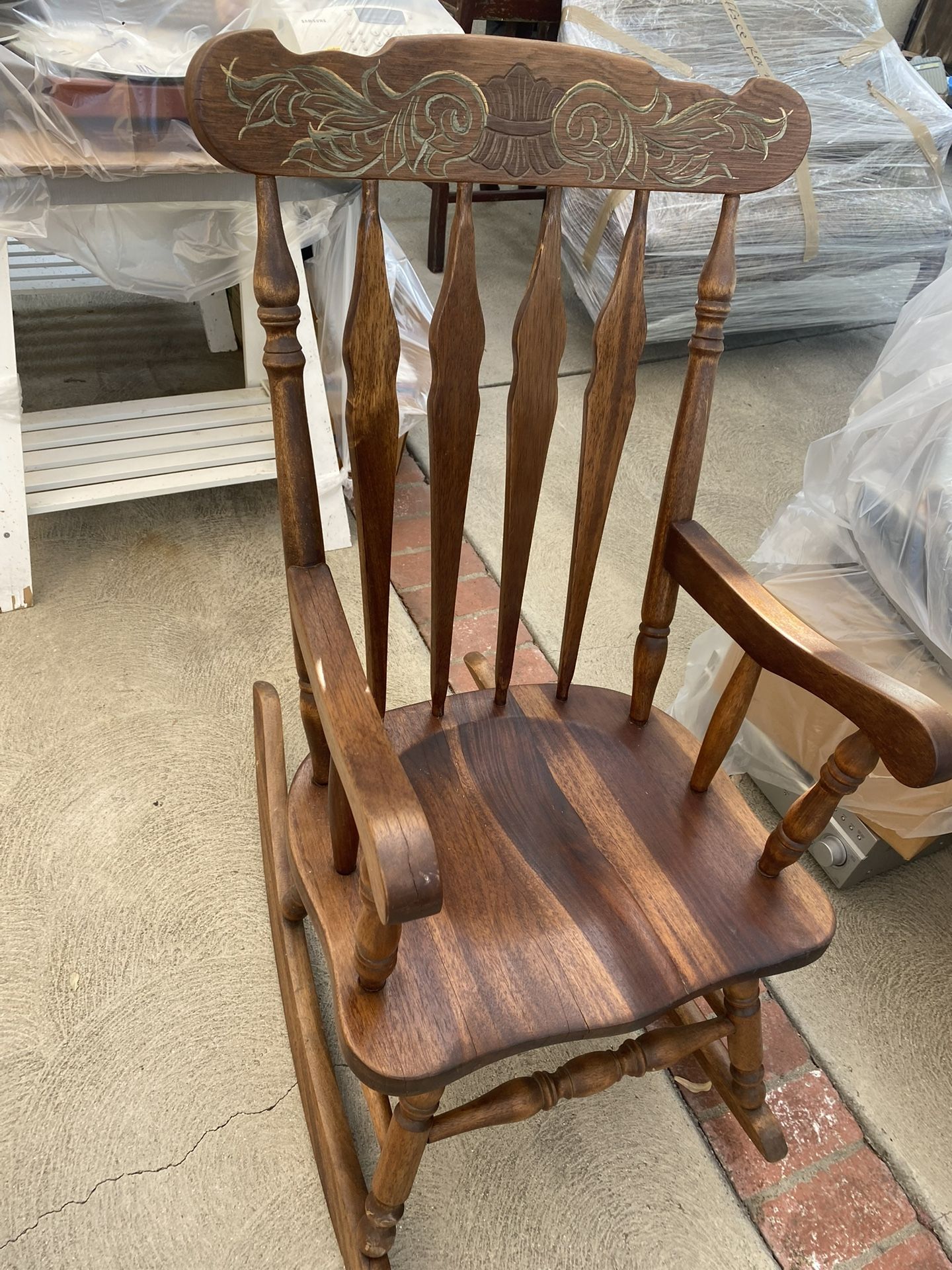 Solid Oak Rocking Chair Excellent Color And Conditions