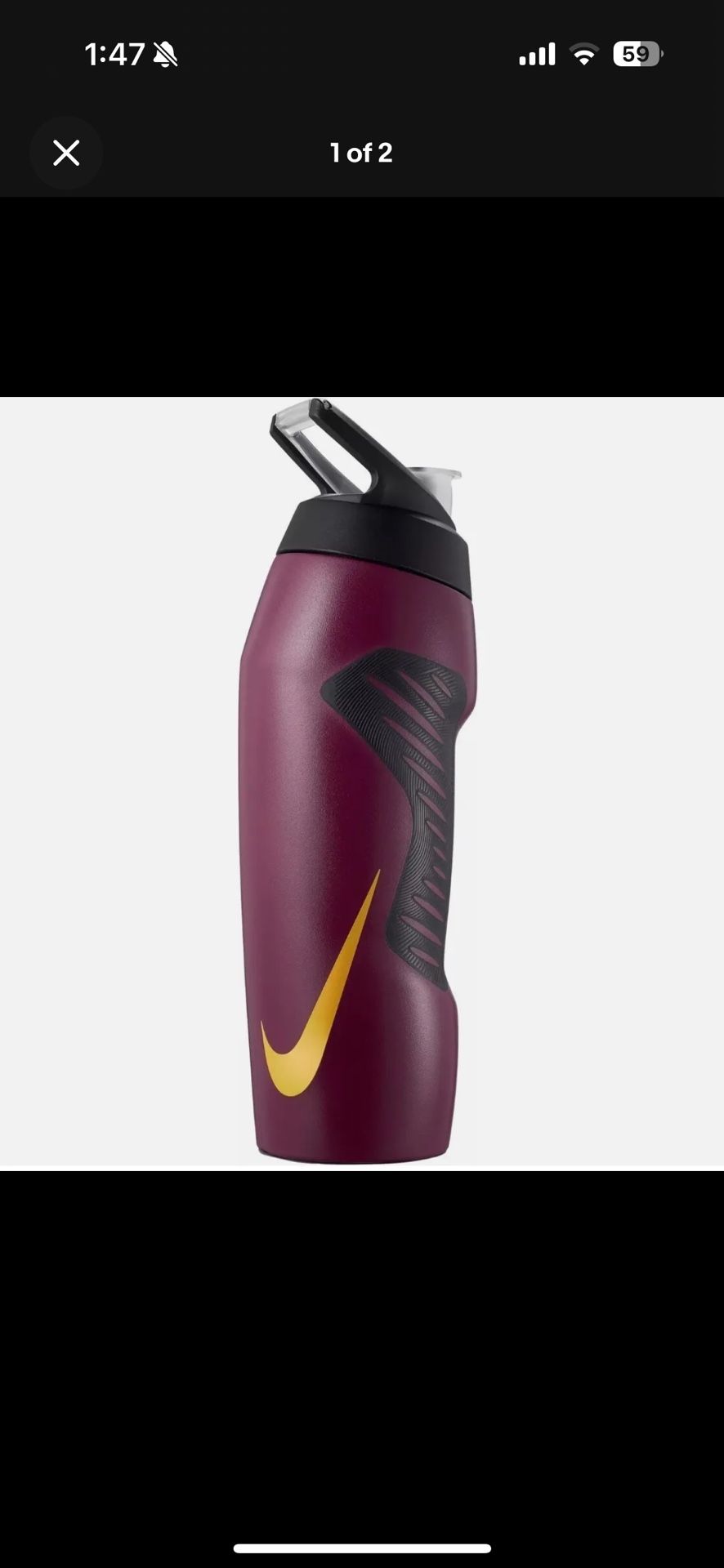 Nike Hyperfuel Squeeze Water Bottle Flip Top 32 fl oz Plum Purple