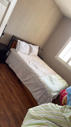 Queen Bed with sides and lamps