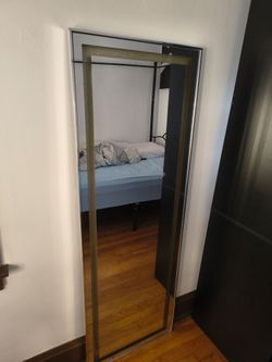 Full-Length Floor Mirror with Silver Frame