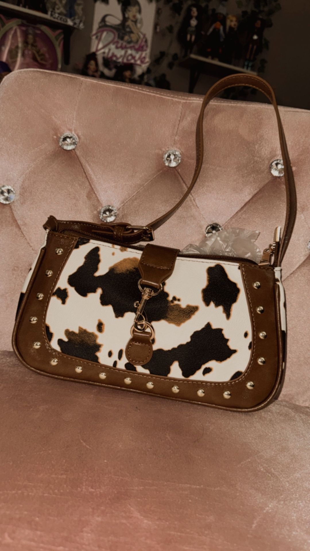Cow Printed Shoulder Bag