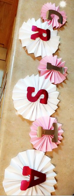 Fan Paper Name Decorations