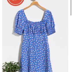 Blue & Pink Summer Mini Dress