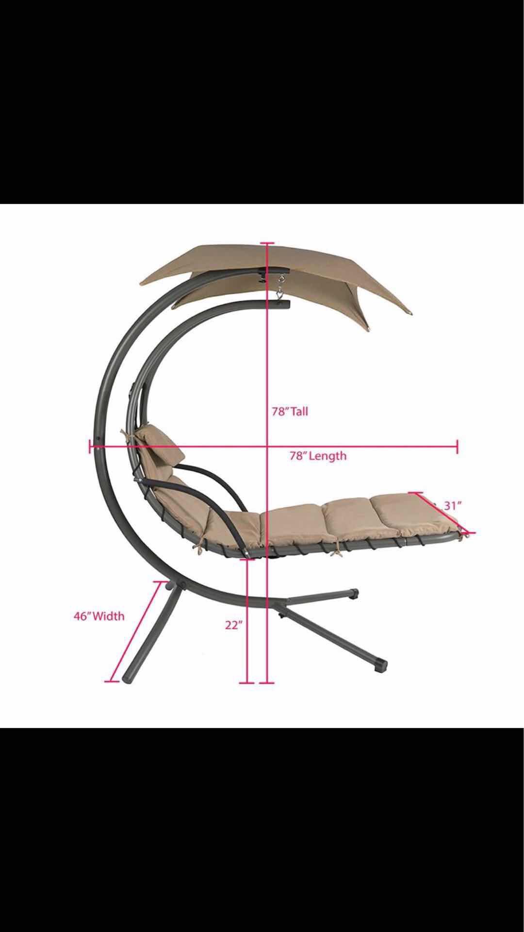best choice products outdoor porch hanging curved chaise lounge chair swing hammock pillow chair