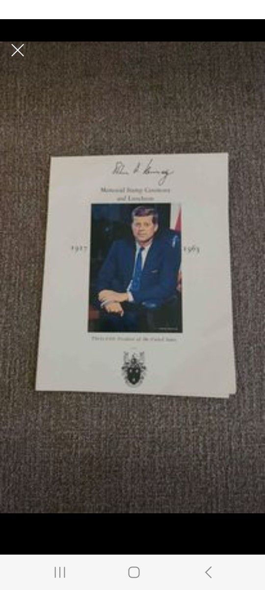 UNITED STATES JOHN F. KENNEDY MEMORIAL STAMP CEREMONY AND LUNCHEON PROGRAM 1963