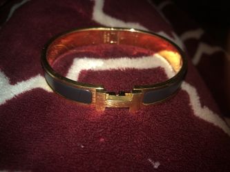 Hermes Gold Enamel Bracelet
