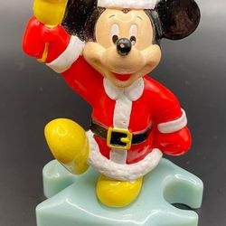 Mickey Mouse Santa Claus 3" Figure w/ Bell Disney Toy 1996 McDonalds