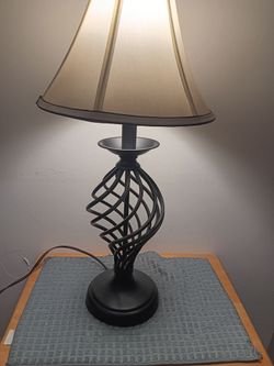 Black Spiral Metal Table Lamp