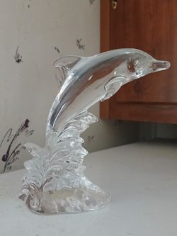 Home Decor Crystal Glass Dolphin  Figure