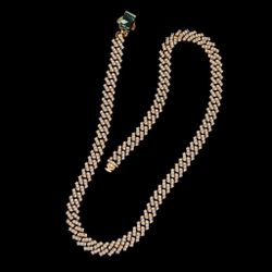20” Gold moissanite Cuban  18KT GP