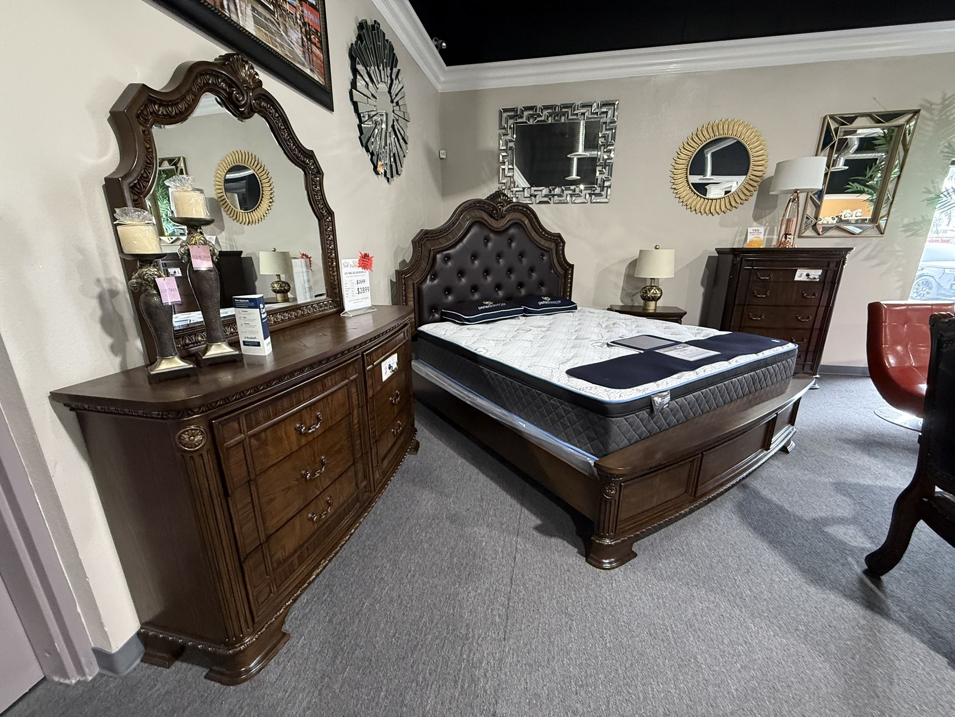 4 Pc King Bedroom Set Financing Available No Credit Needed $10 Down