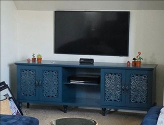 ASSEMBLED - 67" Retro TV Stand with Hollow Carved Doors - $150 (S. END)