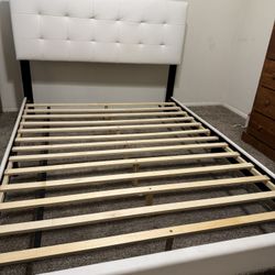 Wayfair Upholstered White Queen Bed Frame
