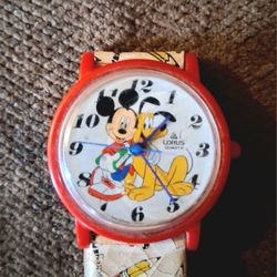 Mickey Mouse & Pluto - Watch - Walt Disney - Vintage Lorus Quartz