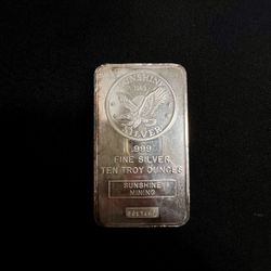 10oz Silver Bar - Sunshine Mining 