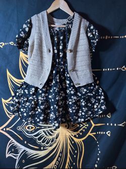 Little Girl’s Floral Dress With Vest