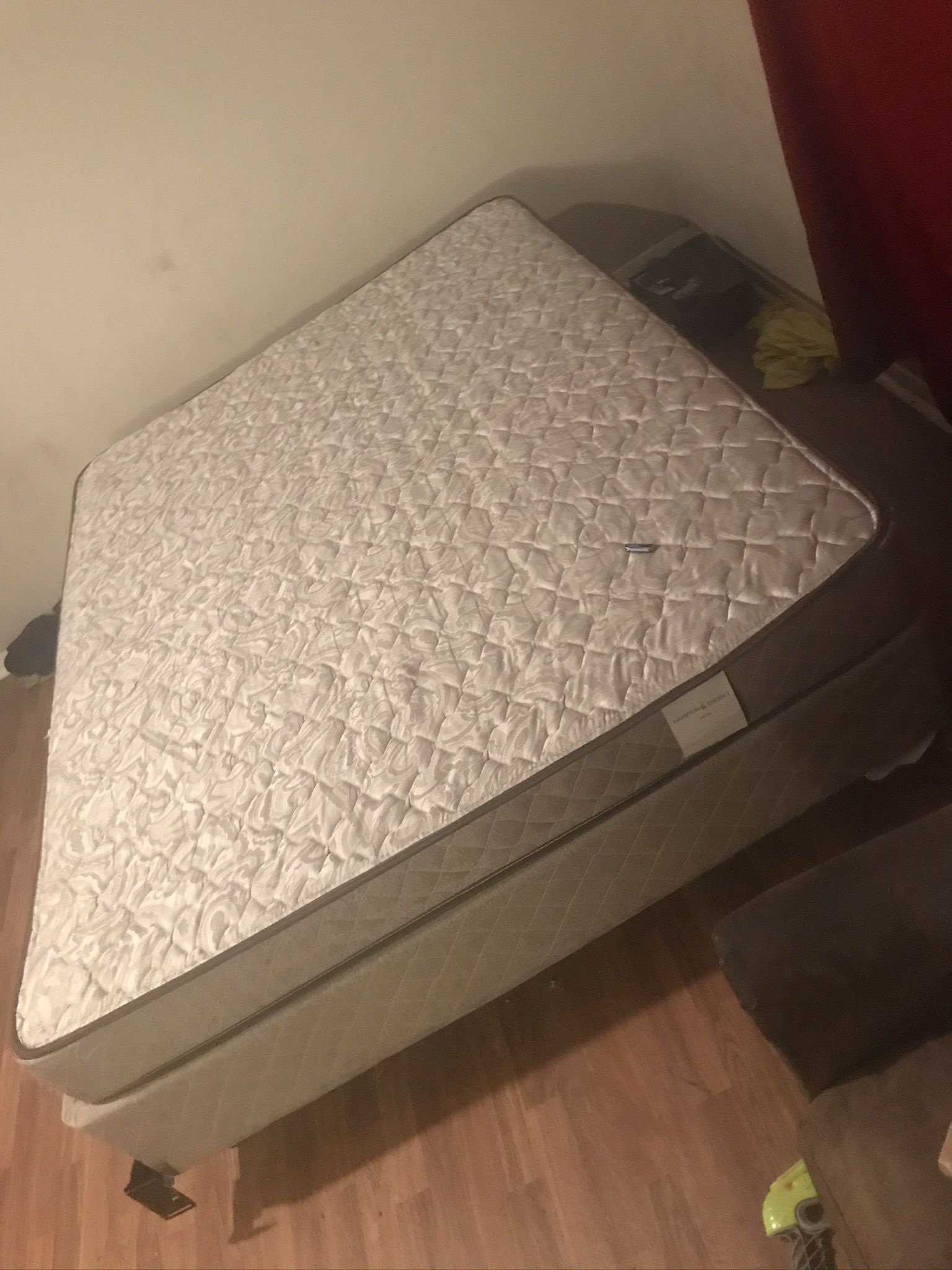 Queen Size Mattress & Box Spring  With All Bed Rails & Bed Lifters