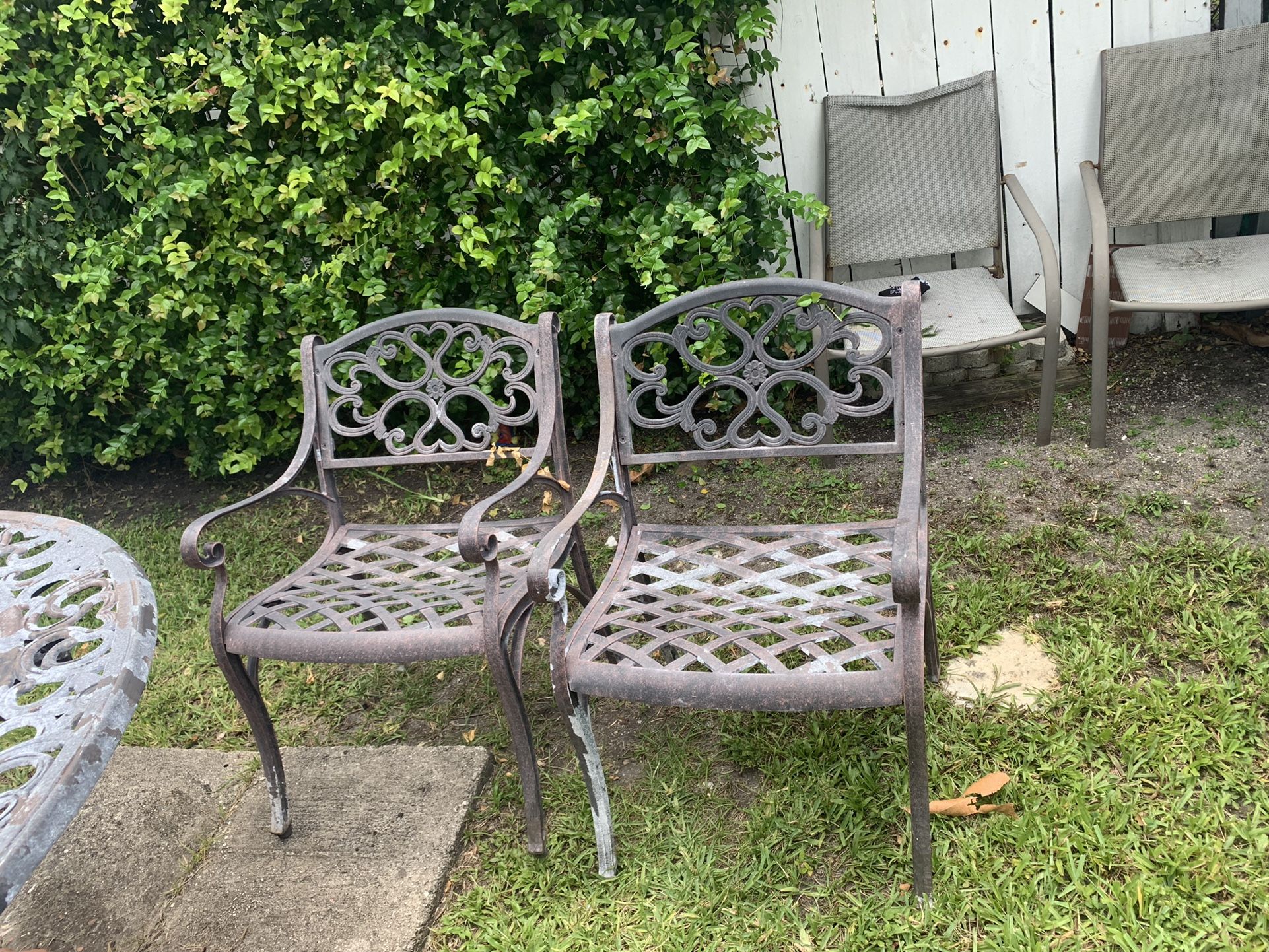 Iron Table And Chairs With Designs