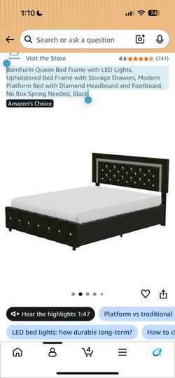 BLACK AND SILVER BED FRAME