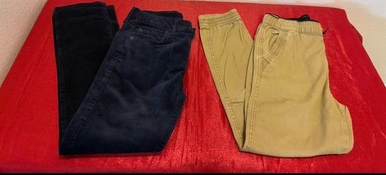 Boys Navy Corduroy and Tan Jogger Pants Bundle - Kids size 10 Clothes - Simi Valley