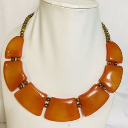 Resin Amber Honey Chunky Necklace 