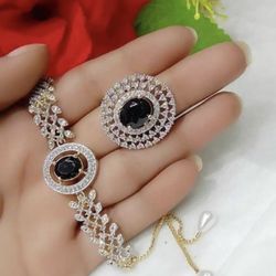 Ad Silver Bracelet With Ring 