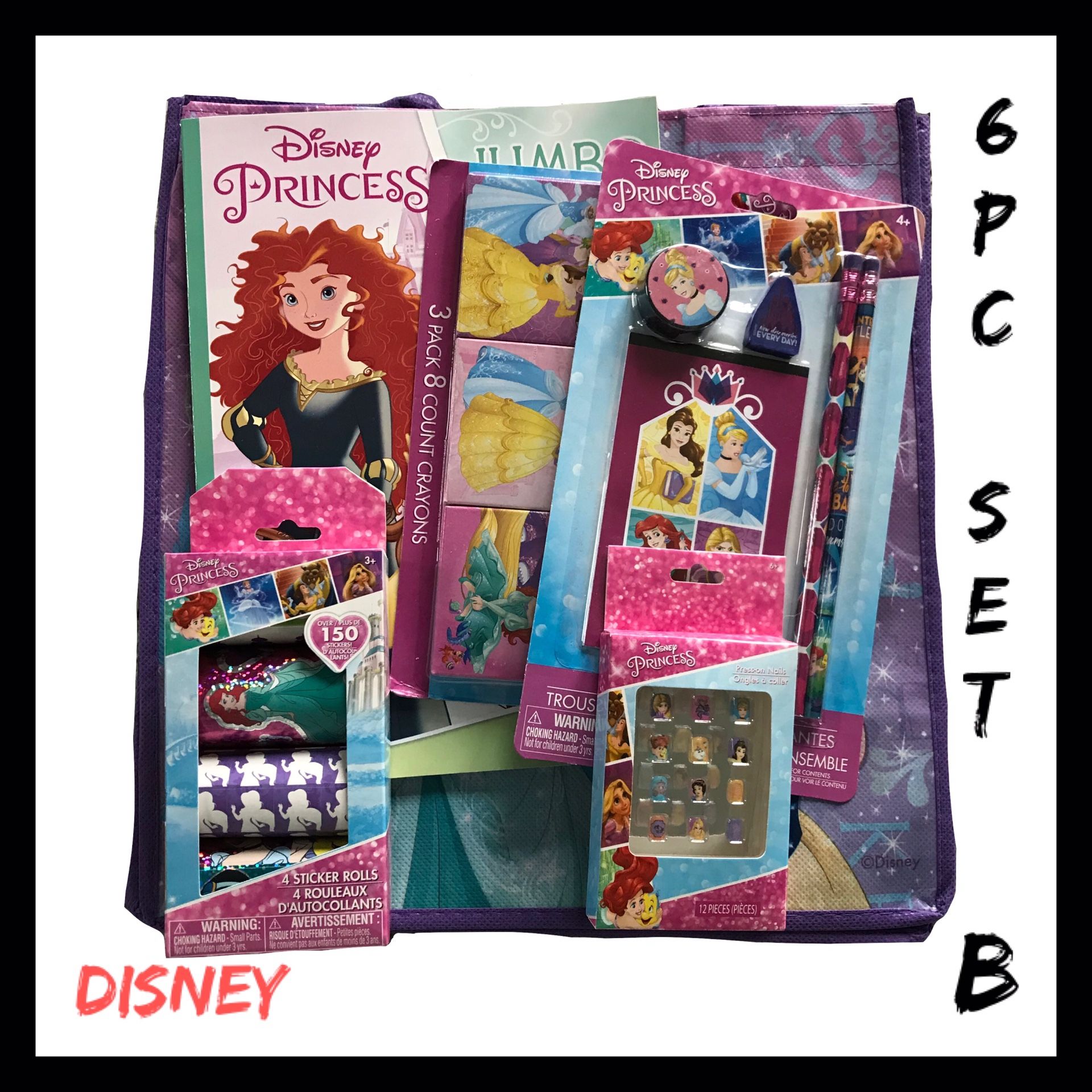 NWT Purple Disney Princess 6Pc Gift Set