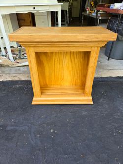 Light Oak End Table with open shelf