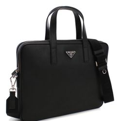 Prada Saffiano Leather Briefcase Luxury Laptop Carry Bag